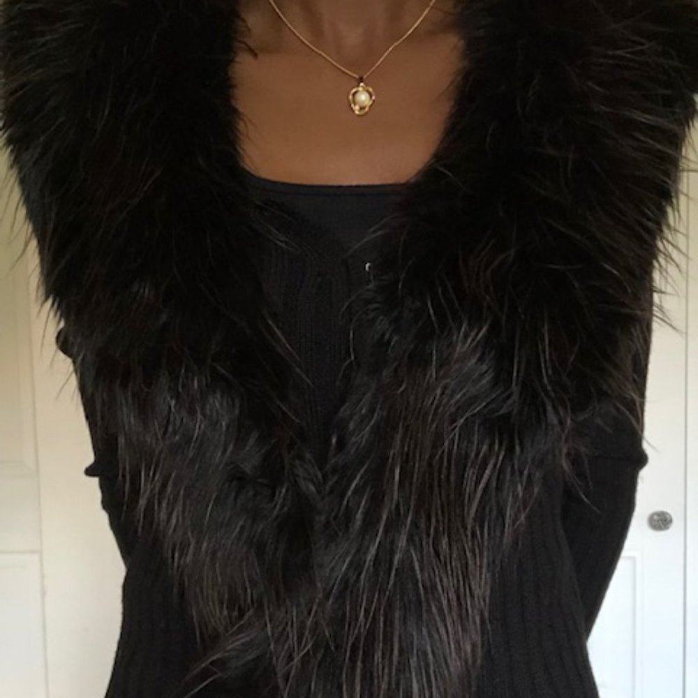 I.N.C. International Concepts Faux Fur Lined Cardigan Sweater